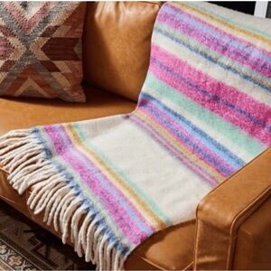 Free People Skye Stripe Fringe Throw Blanket